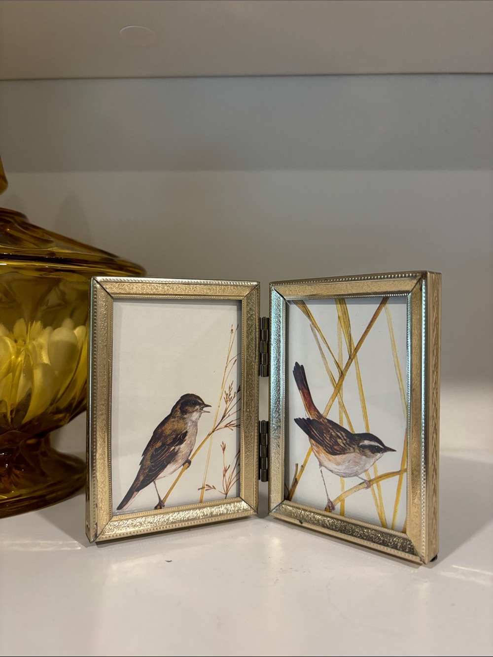 Pair of vintage metal gold frames